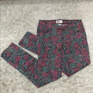 Floral printed skinny jeans